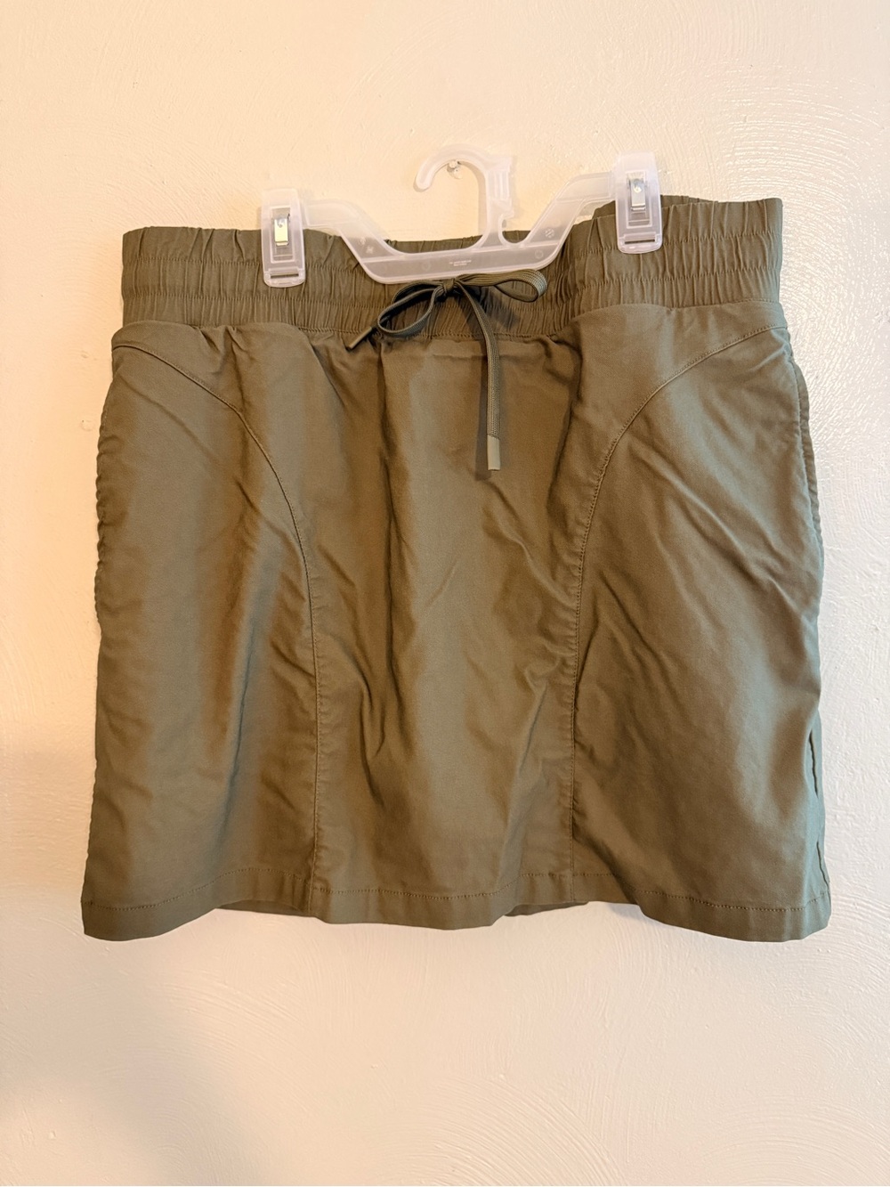 Lands' End Olive Green Drawstring Mini Skort